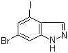 结构式 CAS# 885519-41-5, 6-溴-4-碘-1H-吲唑