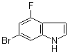 structure of CAS# 885520-59-2, 6-Bromo-4-fluoro-1H-indole;4-Fluoro-6-bromoindole