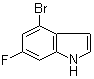structure of CAS# 885520-70-7, 4-Bromo-6-fluoro-1H-indole;4-Bromo-6-fluoroindole