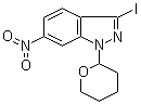 结构式 CAS# 886230-74-6, 3-碘-6-硝基-1-(四氢-2H-吡喃-2-基)-1H-吲唑
