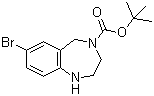 structure of CAS# 886364-30-3, 4-Boc-7-bromo-2,3,4,5-tetrahydro-1H-benzo[e][1,4]diazepine;tert-Butyl 7-bromo-2,3-dihydro-1H-benzo[e][1,4]diazepine-4(5H)-carboxylate