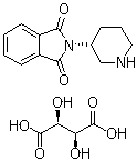 结构式 CAS# 886588-62-1, 2-(3R)-3-哌啶基-1H-异吲哚-1,3(2H)-二酮 D-酒石酸盐