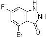 结构式 CAS# 887567-85-3, 4-溴-6-氟-1,2-二氢-3H-吲唑-3-酮
