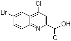 结构式 CAS# 887589-43-7, 6-溴-4-氯-2-喹啉甲酸