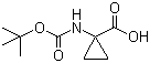 structure of CAS# 88950-64-5, 1-(Boc-amino)cyclopropanecarboxylic acid;1-[(tert-Butoxycarbonyl)amino]cyclopropanecarboxylic acid