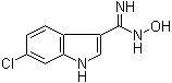 structure of CAS# 889942-64-7, 6-Chloro-N-hydroxy-1H-indole-3-carboximidamide