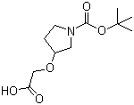 结构式 CAS# 889952-88-9, 3-(羧基甲氧基)-1-吡咯烷甲酸 1-叔丁酯