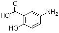 structure of CAS# 89-57-6, 5-Aminosalicylic acid;2-Hydroxy-5-aminobenzoic acid; 3-Carboxy-4-hydroxyaniline; 5-ASA; Mesalamine; Mesalazine; Rowasa; 5-Amino-2-hydroxybenzoic acid