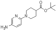 structure of CAS# 892492-27-2, 1-(5-Amino-2-pyridinyl)-4-piperidinecarboxylic acid 1,1-dimethylethyl ester