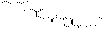 4-反式-(4-丁基环己基)苯甲酸对庚氧基苯酚酯分子结构 (CAS 89331-95-3)
