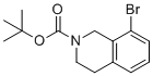 structure of CAS# 893566-75-1, Tert-butyl 8-bromo-1,2,3,4-tetrahydroisoquinoline-2-carboxylate