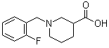 structure of CAS# 896046-65-4, 1-[(2-Fluorophenyl)methyl]-3-piperidinecarboxylic acid
