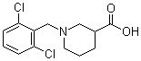 structure of CAS# 896051-74-4, 1-[(2,6-Dichlorophenyl)methyl]-3-piperidinecarboxylic acid
