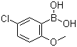 结构式 CAS# 89694-48-4, 5-氯-2-甲氧基苯硼酸