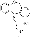 structure of CAS# 897-15-4, 11-(3-Dimethylaminopropylidene)-6,11-dihydrodibenzo[b,e]thiepin hydrochloride;Altapin; Depresym; Dosulepinchloride; Dosulepinhydrochloride; Dothiepinhydrochloride; Prothiadenhydrochloride