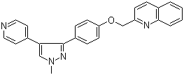 结构式 CAS# 898562-94-2, PF-2545920; 2-[(4-(1-甲基-4-(吡啶-4-基)-1H-吡唑-3-基)苯氧基)甲基]喹啉