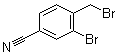 structure of CAS# 89892-39-7, 3-Bromo-4-(bromomethyl)benzonitrile;2-Bromo-1-bromomethyl-4-cyanobenzene; 2-Bromo-4-cyanobenzyl bromide; NSC 149637