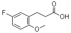 结构式 CAS# 900021-53-6, 5-氟-2-甲氧基苯丙酸