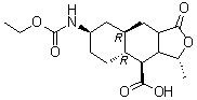 结构式 CAS# 900161-13-9, (3R,3aR,4S,4aR,7R,8aR,9aR)-7-[(乙氧羰基)氨基]十二氢-3-甲基-1-氧代萘并[2,3-c]呋喃-4-羧酸