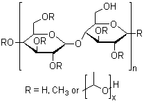 结构式 CAS# 9004-65-3, 羟丙基甲基纤维素