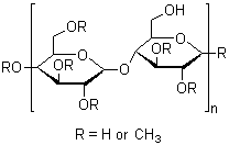 结构式 CAS# 9004-67-5, 甲基纤维素