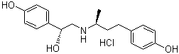 结构式 CAS# 90274-24-1, 盐酸莱克多巴胺; 4-[3-[2-羟基-2-(4-羟基苯基)-乙基]氨基丁基]苯酚盐酸盐
