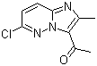 结构式 CAS# 90734-73-9, 3-乙酰基-6-氯-2-甲基咪唑并[1,2-b]哒嗪; 1-(6-氯-2-甲基咪唑并[1,2-b]哒嗪-3-基)乙酮