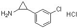 结构式 CAS# 90942-38-4, 2-(3-氯苯基)环丙基胺盐酸盐