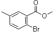 structure of CAS# 90971-88-3, 2-Bromo-5-methylbenzoic acid methyl ester;Methyl 2-bromo-5-methylbenzoate