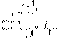 structure of CAS# 911417-87-3, Belumosudil;2-[3-[4-(1H-indazol-5-ylamino)quinazolin-2-yl]phenoxy]-N-propan-2-ylacetamide