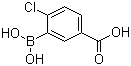 structure of CAS# 913835-75-3, 2-Chloro-5-carboxyphenylboronic acid;5-Carboxy-2-chlorobenzeneboronic acid; (5-Carboxy-2-chlorophenyl)boronic acid