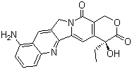 structure of CAS# 91421-43-1, 9-Aminocamptothecin;9-Amino-20-(S)-camptothecin; 10-Amino-4(S)-4-ethyl-4-hydroxy-1H-pyrano[3',4':6,7]indolizino[1,2-b]quinoline-3,14(4H,12H)-dione