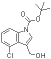 结构式 CAS# 914349-01-2, 4-氯-3-(羟基甲基)-1H-吲哚-1-羧酸叔丁酯