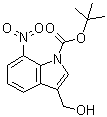 结构式 CAS# 914349-15-8, 3-(羟基甲基)-7-硝基-1H-吲哚-1-羧酸叔丁酯