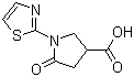 结构式 CAS# 914637-54-0, 5-氧代-1-(2-噻唑基)-3-吡咯烷甲酸