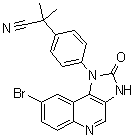 结构式 CAS# 915019-53-3, 2-[4-(8-溴-2-氧代-2,3-二氢咪唑并[4,5-c]喹啉-1-基)苯基]-2-甲基丙腈