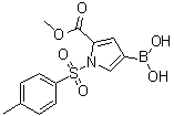 structure of CAS# 916177-00-9, 4-Borono-1-[(4-methylphenyl)sulfonyl]-1H-pyrrole-2-carboxylic acid 2-methyl ester