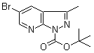 结构式 CAS# 916258-24-7, 5-溴-3-甲基-1H-吡唑并[3,4-b]吡啶-1-甲酸叔丁酯