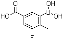 结构式 CAS# 917223-87-1, 3-硼酸基-5-氟-4-甲基苯甲酸