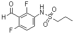 structure of CAS# 918523-58-7, N-(2,4-Difluoro-3-formylphenyl)-1-propanesulfonamide;Propane-1-sulfonic acid N-(2,4-difluoro-3-formylphenyl)amide