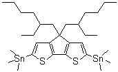 structure of CAS# 920504-00-3, 4,4-Bis(2-ethylhexyl)-2,6-bis(trimethylstannyl)-4H-cyclopenta[2,1-b:3,4-b']dithiophene;1,1'-[4,4-Bis(2-ethylhexyl)-4H-cyclopenta[2,1-b:3,4-b']dithiophene-2,6-diyl]bis[1,1,1-trimethylstannane]
