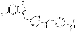 结构式 CAS# 923562-23-6, 5-[(5-氯-1H-吡咯并[2,3-b]吡啶-3-基)甲基]-N-[[4-(三氟甲基)苯基]甲基]-2-吡啶胺
