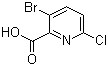 structure of CAS# 929000-66-8, 3-Bromo-6-chloro-2-pyridinecarboxylic acid;3-Bromo-6-chloropicolinic acid