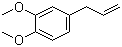structure of CAS# 93-15-2, Methyl eugenol;1,2-Dimethoxy-4-(2-propenyl)benzene; 4-Allyl-1,2-dimethoxybenzene; 4-Allylveratrole