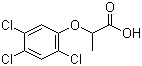 结构式 CAS# 93-72-1, 2-(2,4,5-三氯苯氧基)丙酸