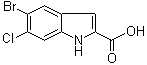 结构式 CAS# 934660-16-9, 5-溴-6-氯-1H-吲哚-2-羧酸