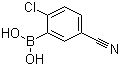 结构式 CAS# 936249-33-1, 2-氯-5-氰基苯硼酸