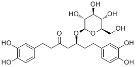 结构式 CAS# 93915-36-7, (S)-1,7-双(3,4-二羟基苯基)庚烷-3-酮-5-O-beta-D-吡喃葡萄糖甙