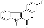 结构式 CAS# 93957-42-7, 3-(4-氟苯基)-1-甲基-1H-吲哚-2-甲醛