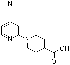 structure of CAS# 939986-83-1, 1-(4-Cyano-2-pyridinyl)-4-piperidinecarboxylic acid
